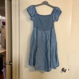Denim Baby Doll Dress WITH POCKETS!